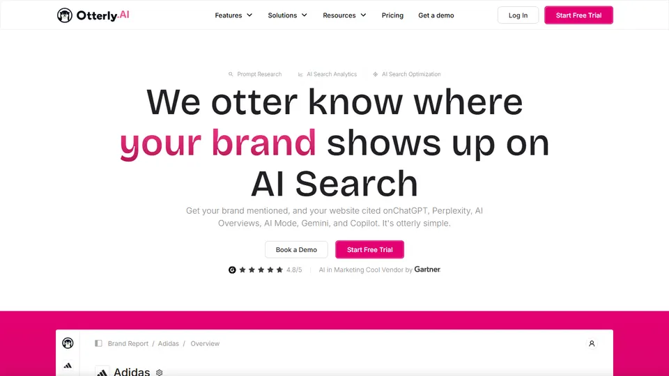 Screenshot of the Otterly.AI homepage